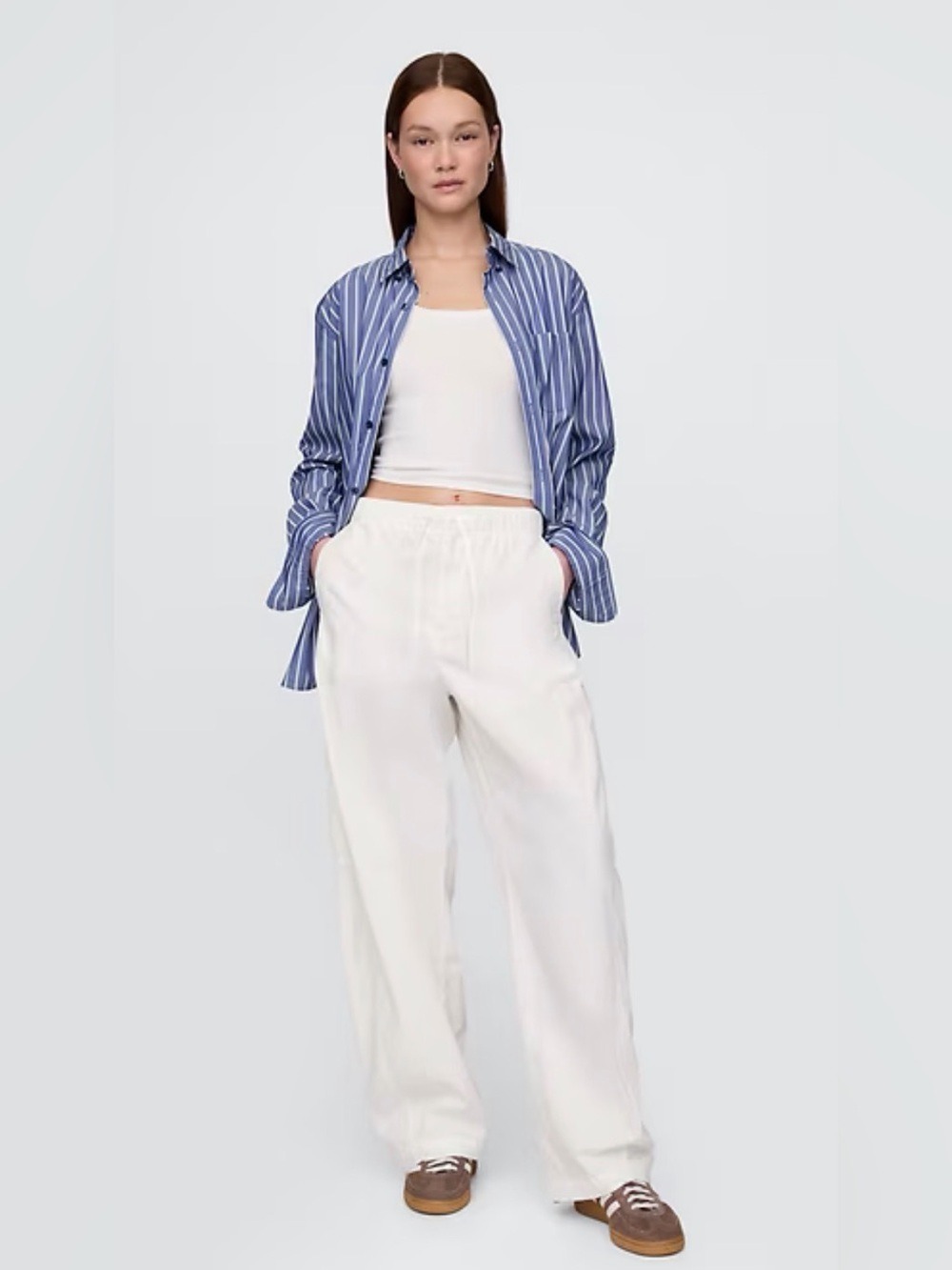 Gap Mid-Rise Barrel Parachute Pants Beachy BoHo Vacation Summer Casual Baggy